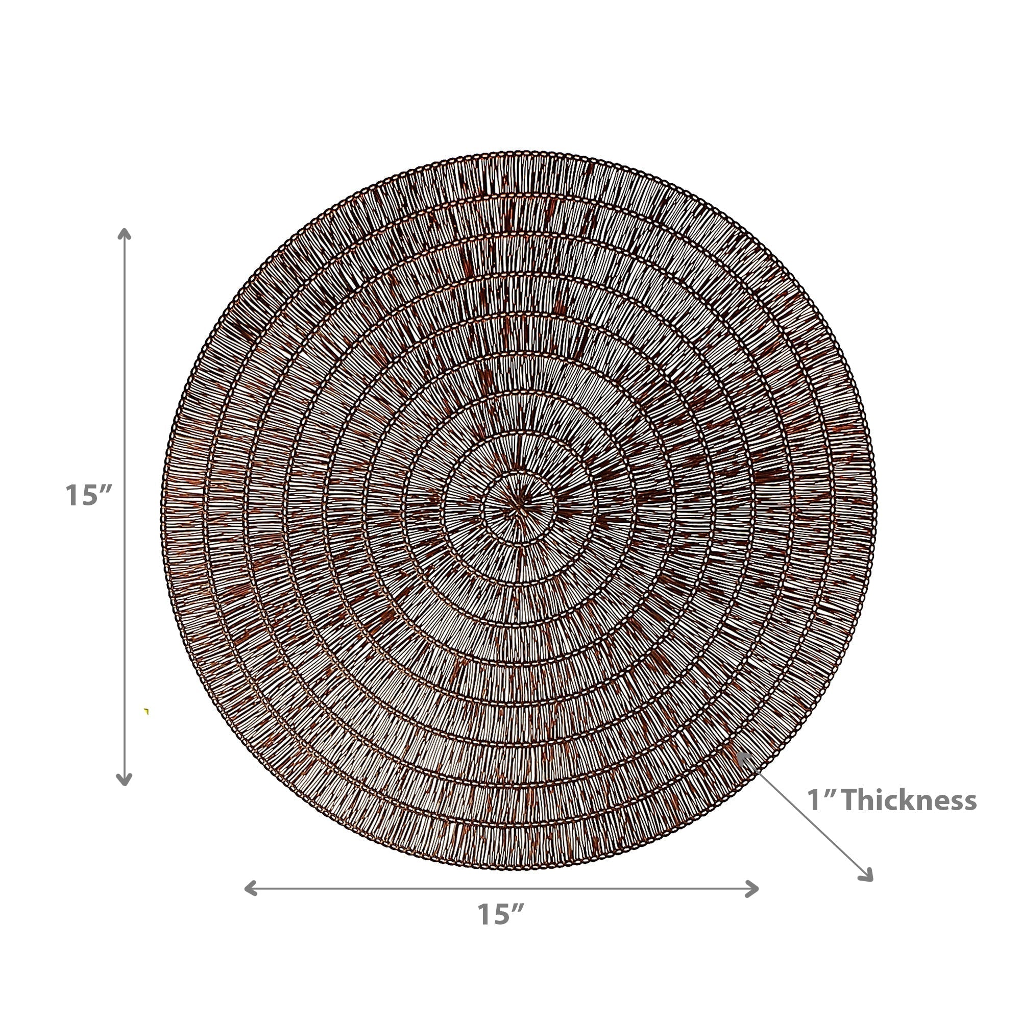 Brown Round PVC Lace Placemat Set of 12 – Elegant Table Decor, Easy-Clean Mats