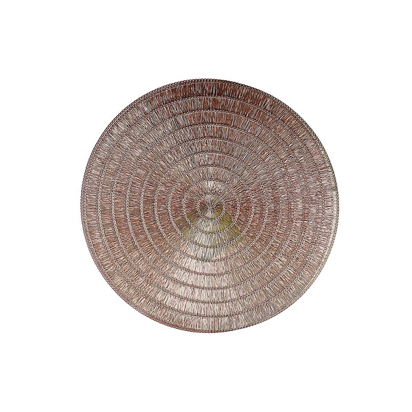 Round Pvc Lace Placemat Gold - Set of 12