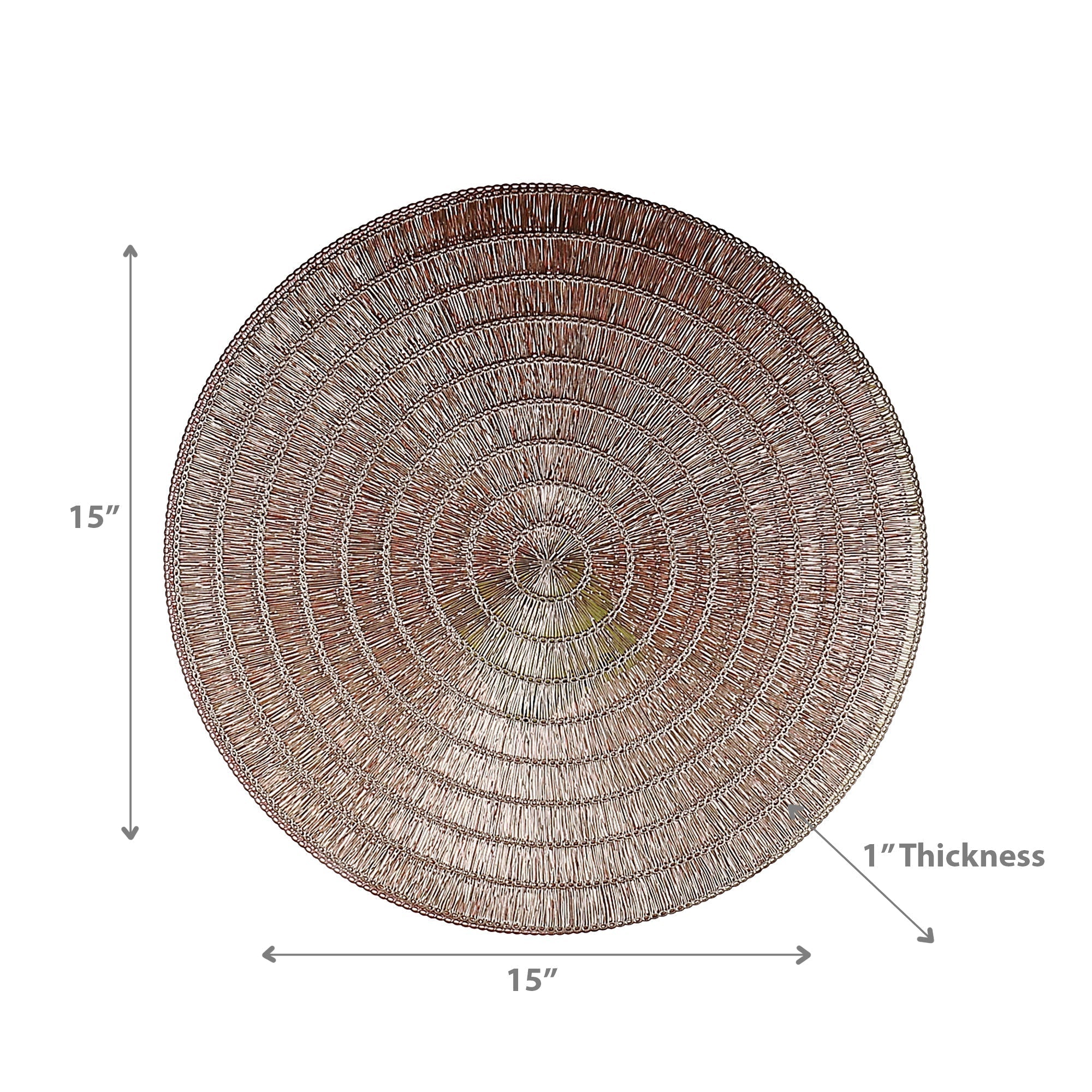 Gold Round PVC Lace Placemat Set of 12 – Elegant Table Decor, Easy-Clean Mats