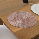 Round Pvc Lace Placemat Rose - Set of 12