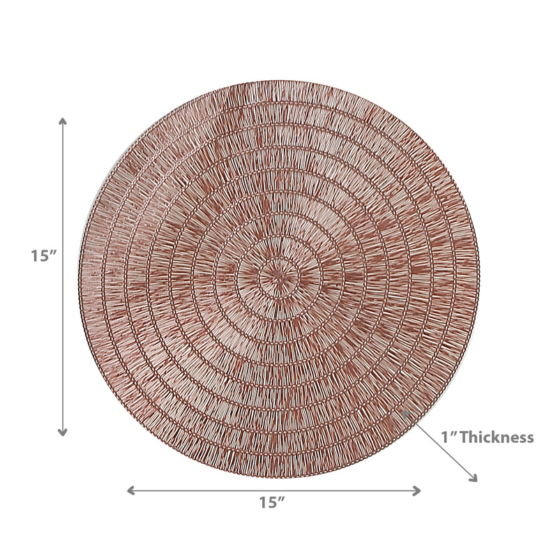 Round Pvc Lace Placemat Rose - Set of 12