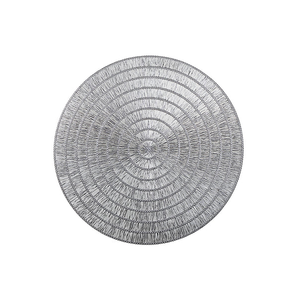 Round Pvc Lace Placemat Silver - Set of 12