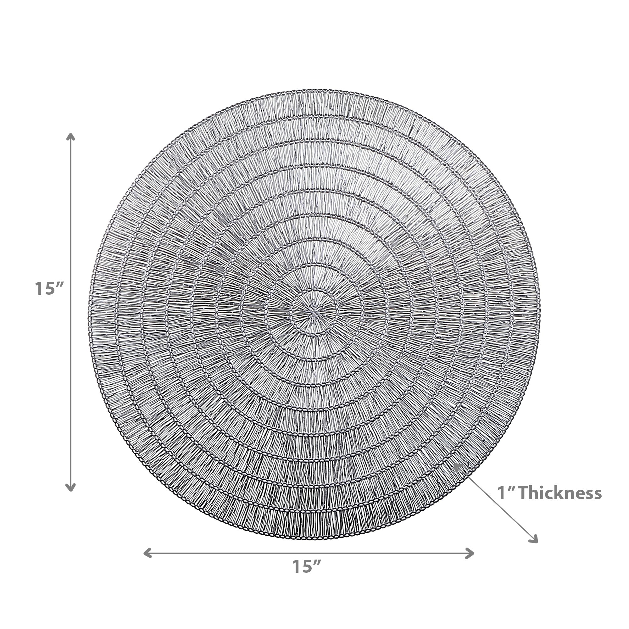 Silver Round PVC Lace Placemat Set of 12 – Elegant Table Decor, Easy-Clean Mats