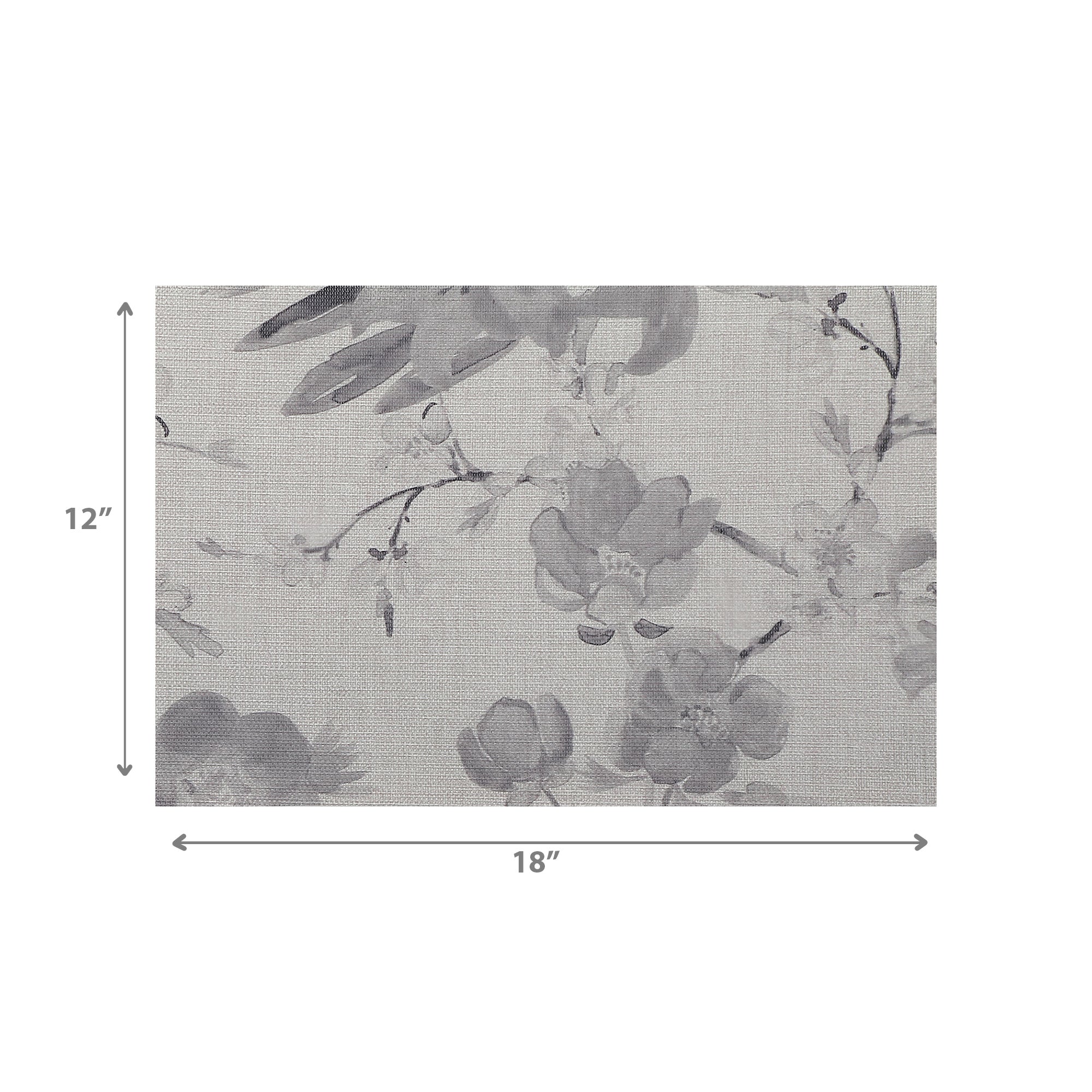 Woven PVC Printed Placemat Sepia Watercolor Design, Floral Dining Table Mat, Heat Resistant Kitchen Decor, Set of 12
