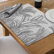 Woven PVC Printed Placemat Tropical Design, Floral Dining Table Mat, Heat Resistant Kitchen Decor, Set of 12