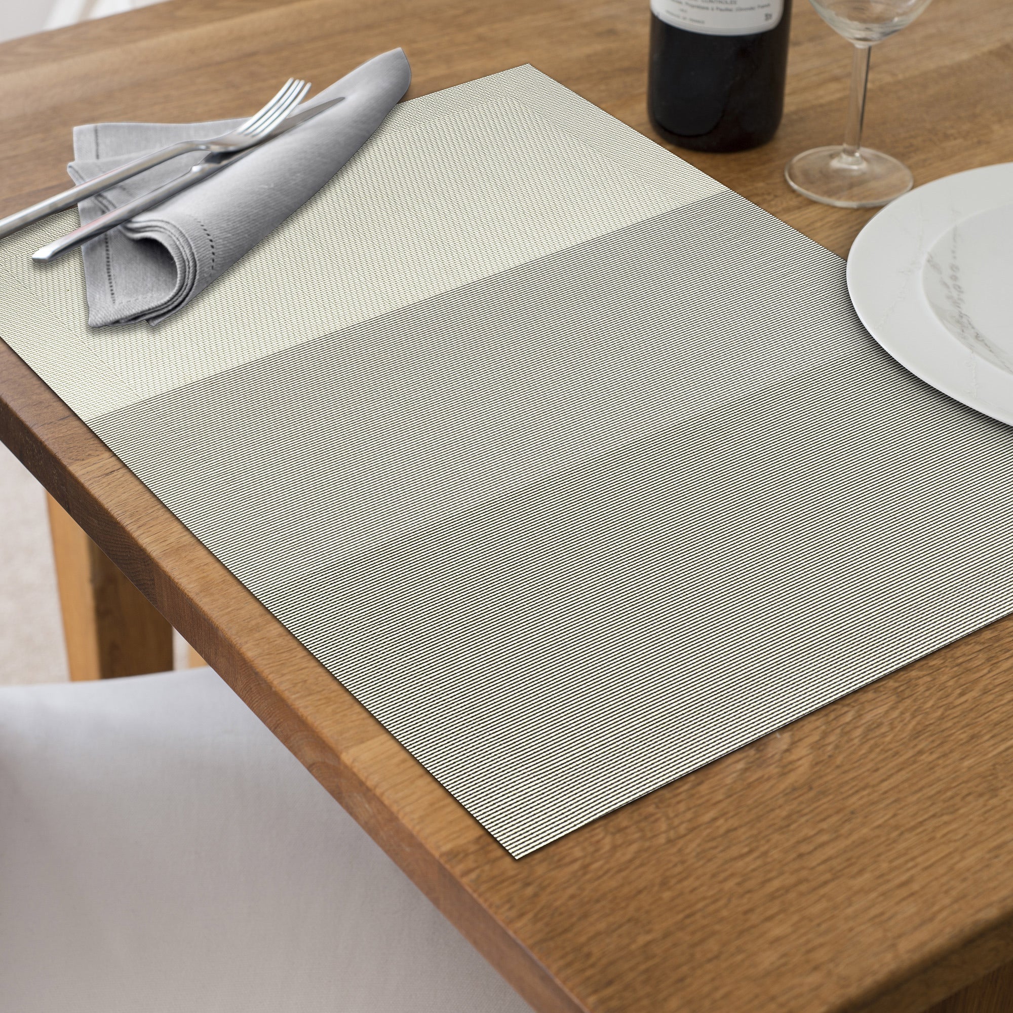 Woven PVC Placemat Set Grey Of 4 Set Of 3, Table Decoration