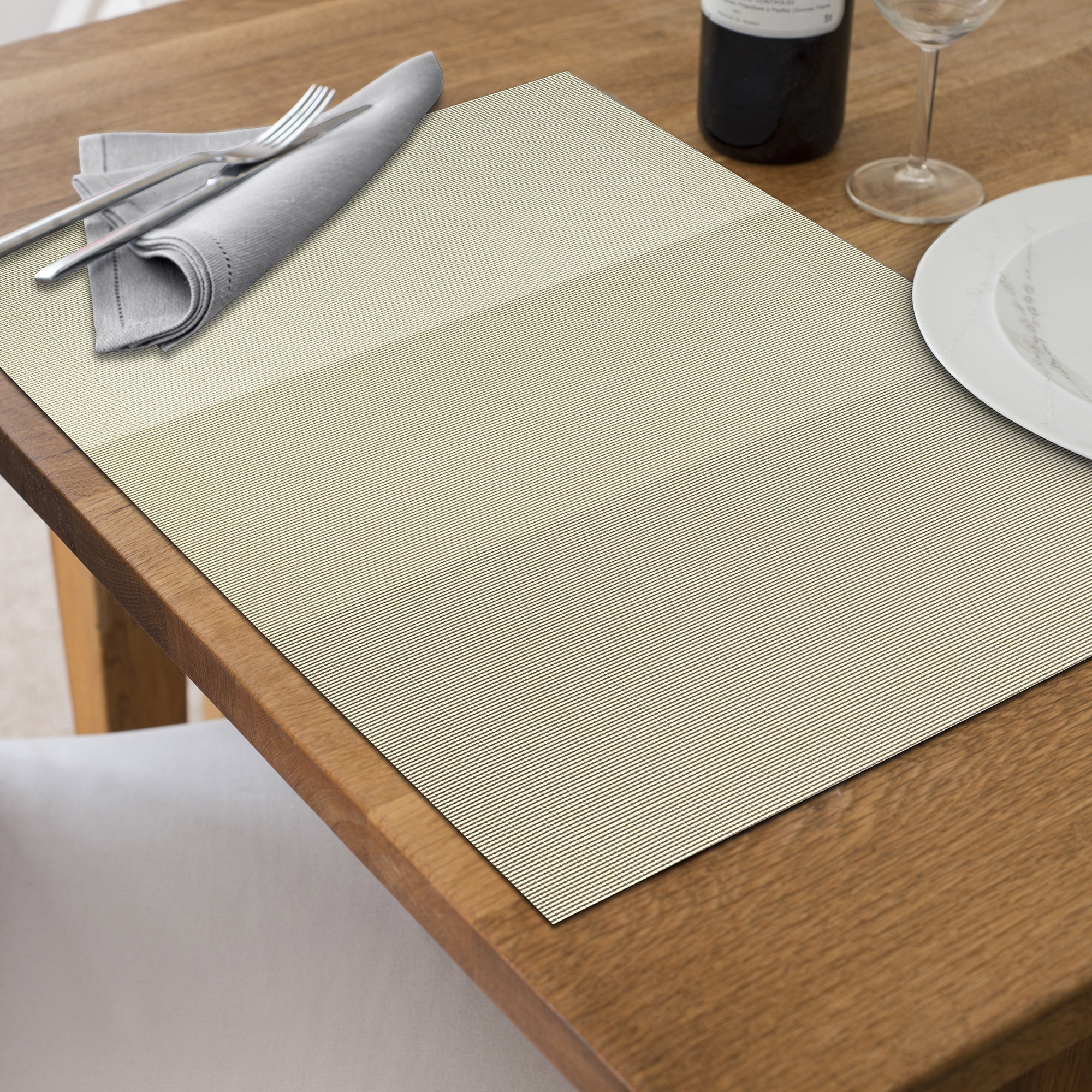 Woven PVC Placemat Set Sand Of 4 Set Of 3, Table Decoration