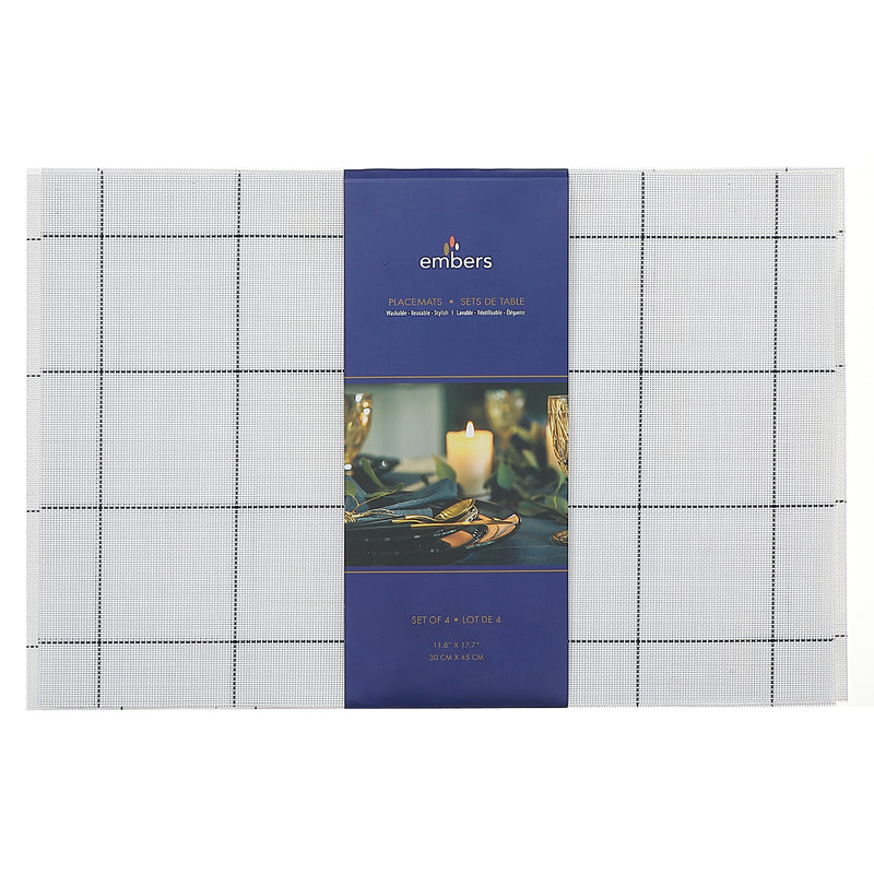 Woven Pvc Placemat Set Of 4 Square Block - Set of 3