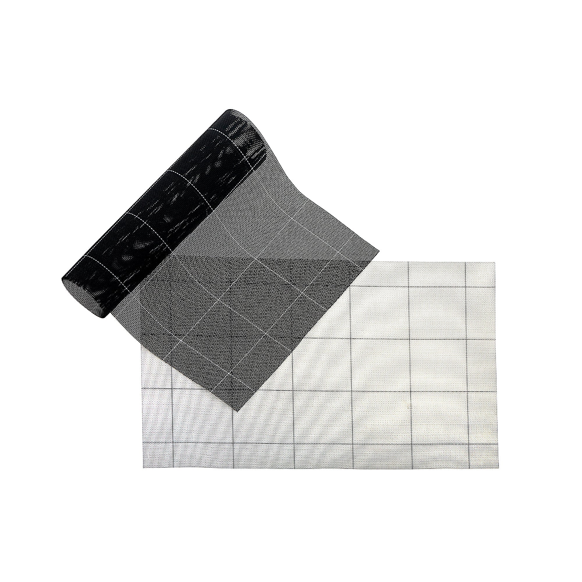 White & Black Square Woven PVC Placemat Set of 4 – Durable Tableware, Easy-Clean Mats