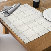 White & Black Square Woven PVC Placemat Set of 4 – Durable Tableware, Easy-Clean Mats