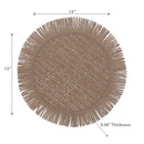 Woven Round Placemat With Fringes - Set of 12