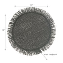 Woven Round Placemat With Fringes - Set of 12