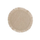 Woven Round Placemat With Fringes - Set of 12