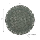 Woven Round Placemat With Fringes - Set of 12