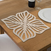 Cutout Leaf Ivory Placemat Set Of 12, Dining Table Decoration
