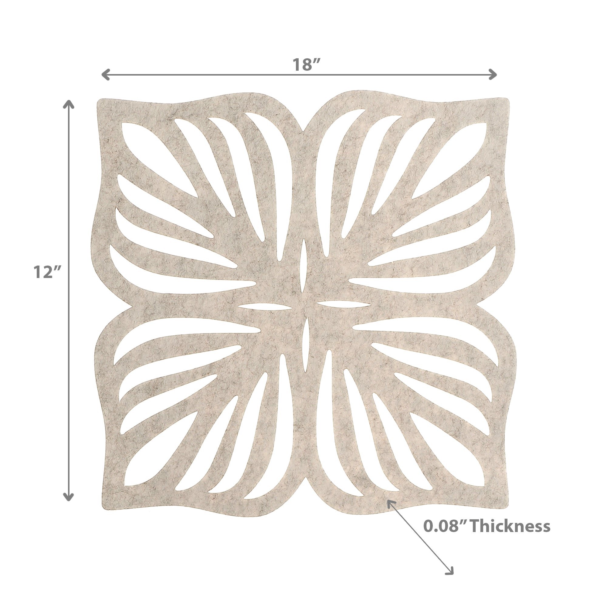 Cutout Leaf Ivory Placemat Set Of 12, Dining Table Decoration