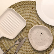 Natural Brown Jute Round Placemat with Elegant Lattice Weave – Perfect for Rustic Décor - Set of 12