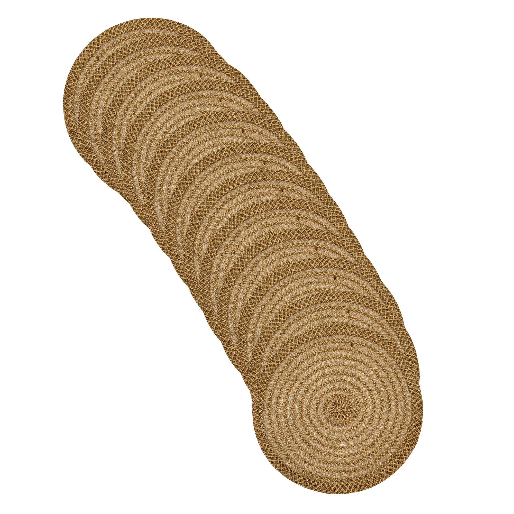 Natural Brown Jute Round Placemat with Elegant Lattice Weave – Perfect for Rustic Décor - Set of 12