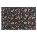 Poly-Linen Printed Placemat Leave Black - Set of 12