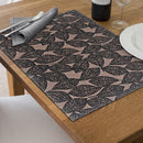 Poly-Linen Printed Placemat Leave Black - Set of 12