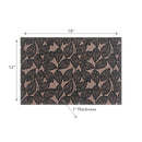 Poly-Linen Printed Placemat Leave Black - Set of 12