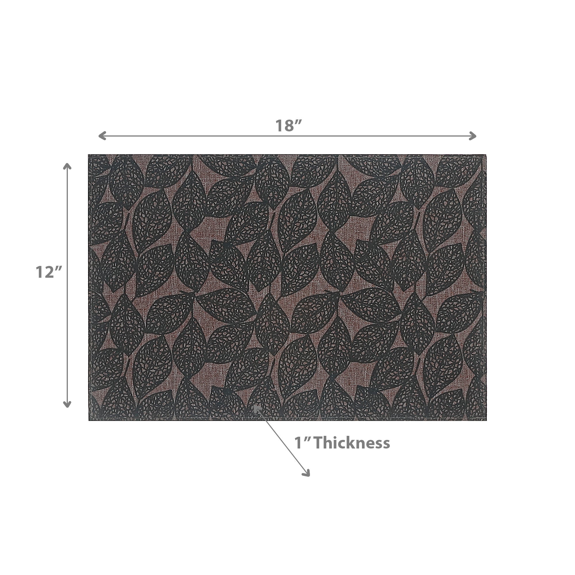 Green Leaf Poly-Linen Printed Placemat Set of 12 – Modern Table Decor, Dining Mats