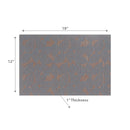 Poly-Linen Printed Placemat Leave Grey - Set of 12