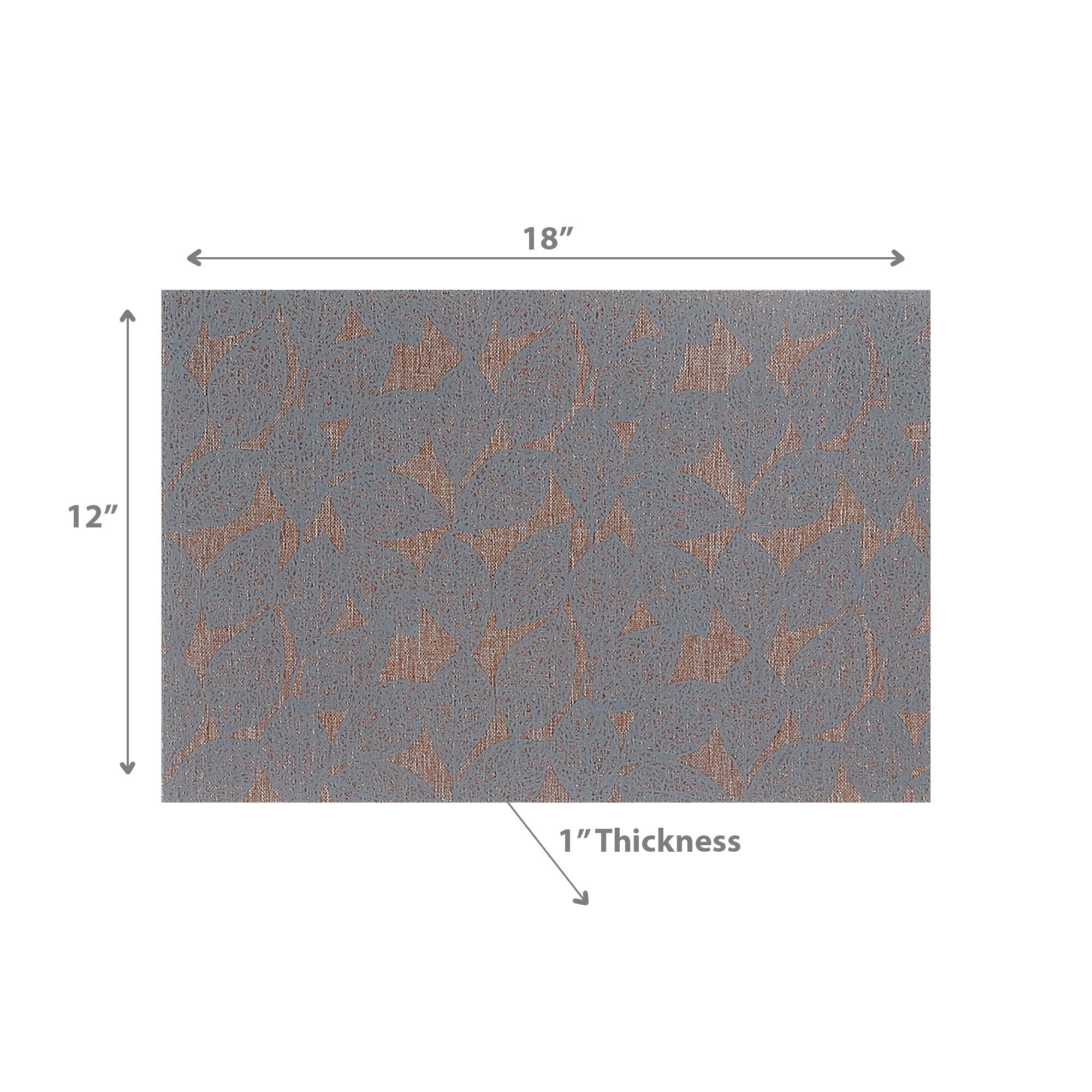 Grey Leaf Poly-Linen Printed Placemat Set of 12 – Modern Table Decor, Dining Mats