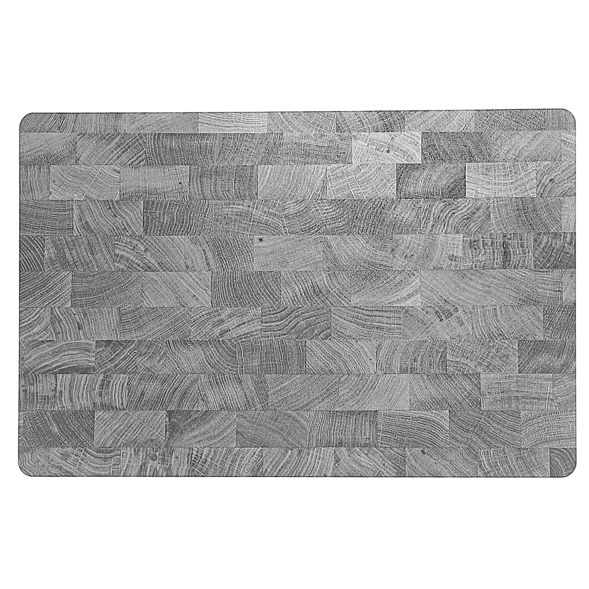 Wood Grey/Black Printed Cork Backed Placemat Set of 12 – Rustic Kitchen Table Decor