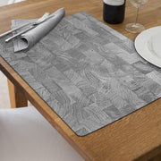 Wood Grey/Black Printed Cork Backed Placemat Set of 12 – Rustic Kitchen Table Decor