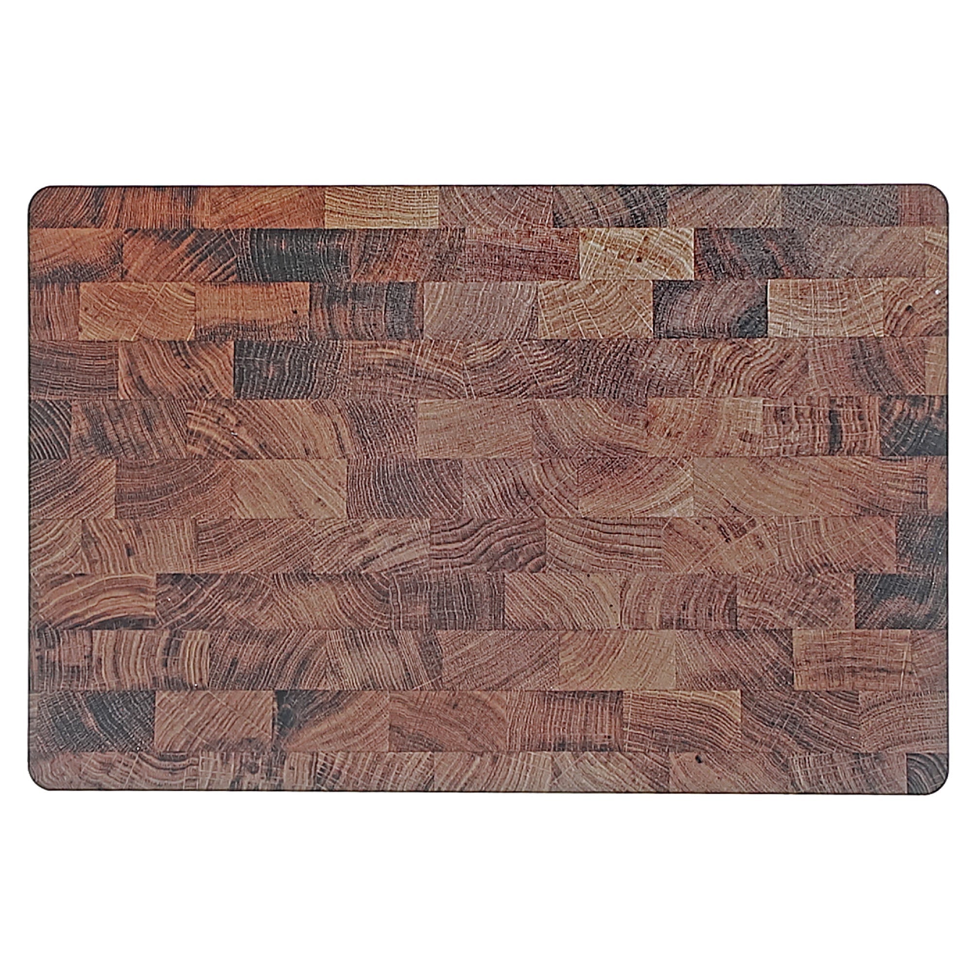 Wood Brown Printed Cork Backed Placemat Set of 12 – Rustic Table Decor, Easy-Clean Mats