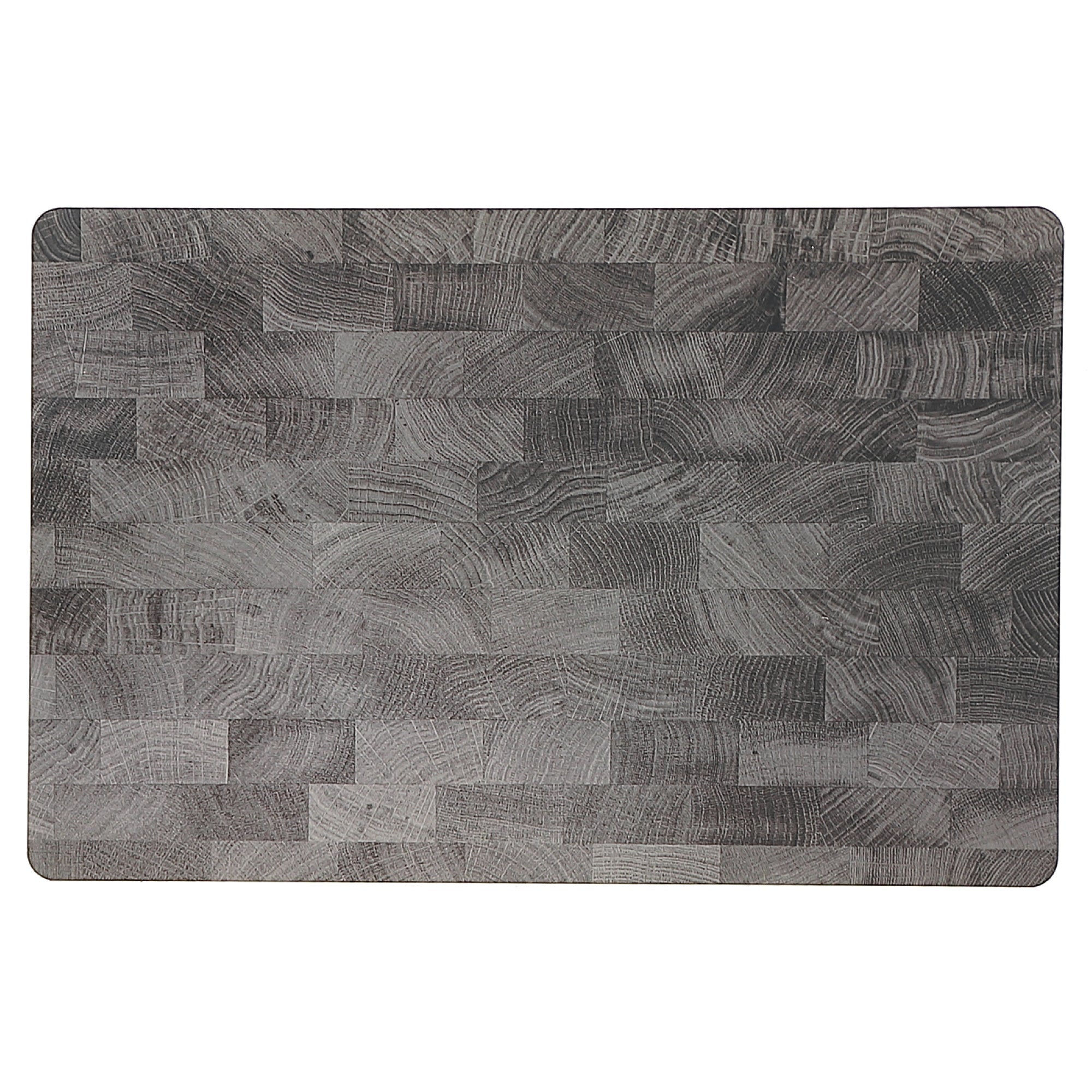 Wood Greige Printed Cork Backed Placemat Set of 12 – Rustic Kitchen Table Decor