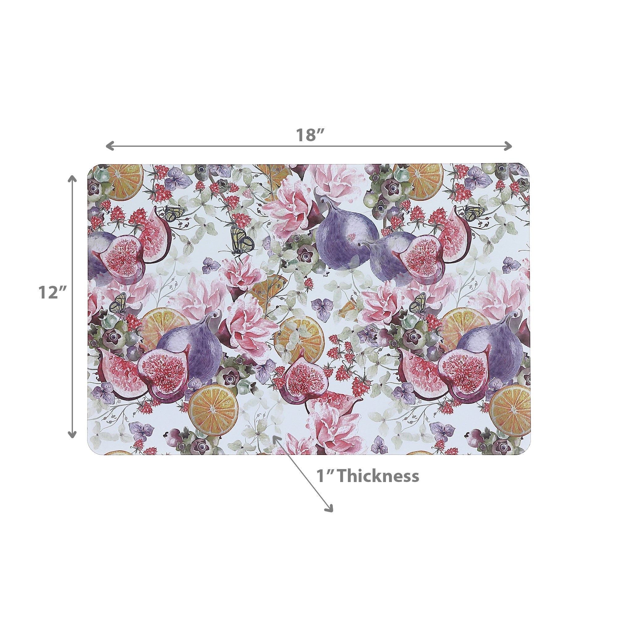 Fig Printed Cork Backed Placemat Set of 12 – Fruit Tableware, Kitchen Dining Mats