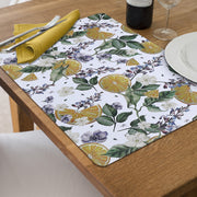 Lemon Printed Cork Backed Placemat Set of 12 – Fruit-Themed Table Decor, Easy-Clean Mats