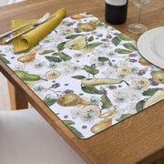 Pear Printed Cork Backed Placemat Set of 12 – Fruit-Themed, Table Decor, Easy-Clean