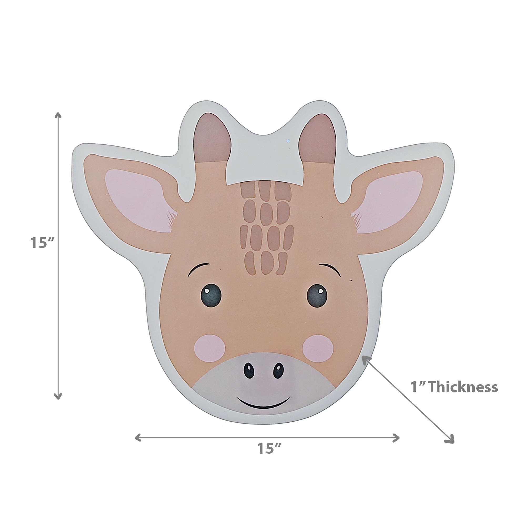 Giraffe Head Placemat Set of 12 – EVA Backing, Kids Animal Tableware, Fun Dining Mats