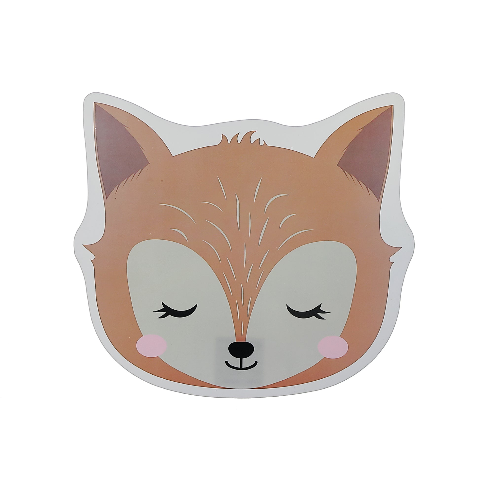 Fox Head Placemat Set of 12 – EVA Backing, Kids Animal Tableware, Fun Dining Mats
