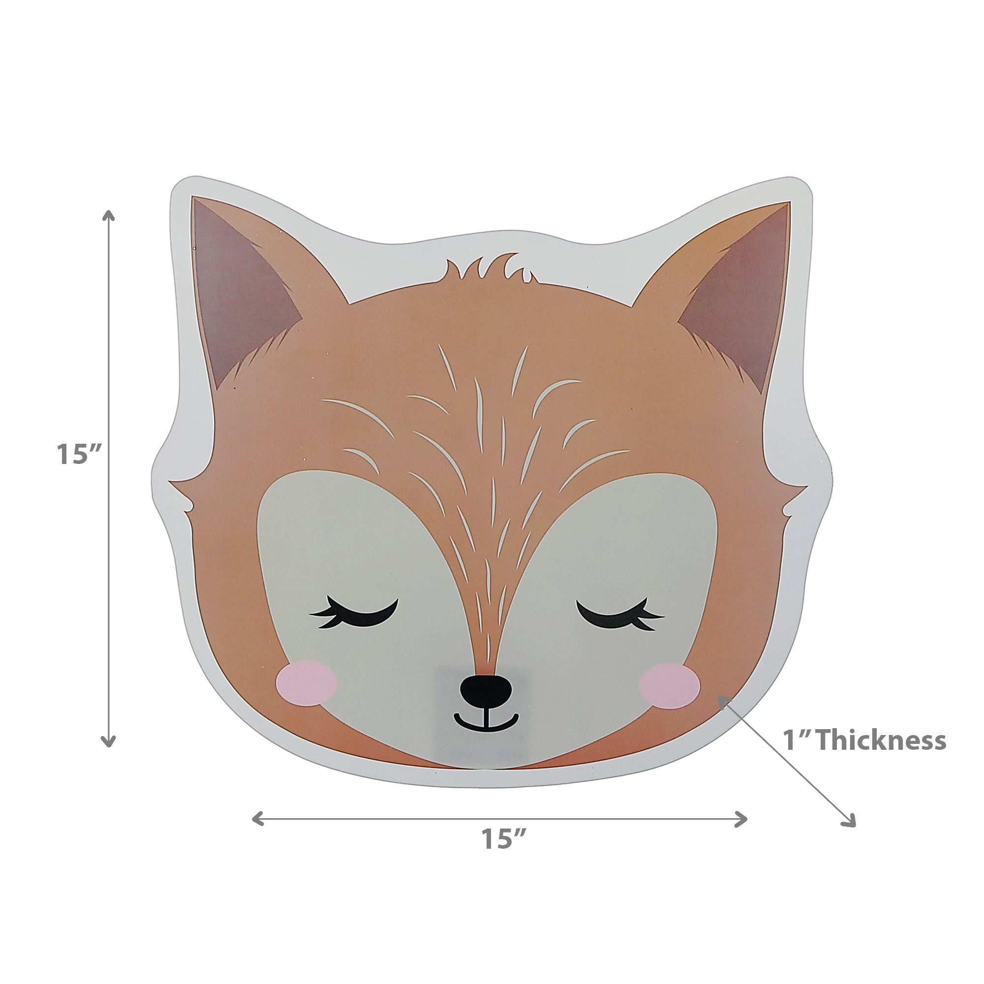 Fox Head Placemat Set of 12 – EVA Backing, Kids Animal Tableware, Fun Dining Mats