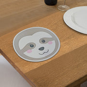 Sloth Head Placemat Set of 12 – EVA Backing, Kids Animal Tableware, Fun Dining Mats