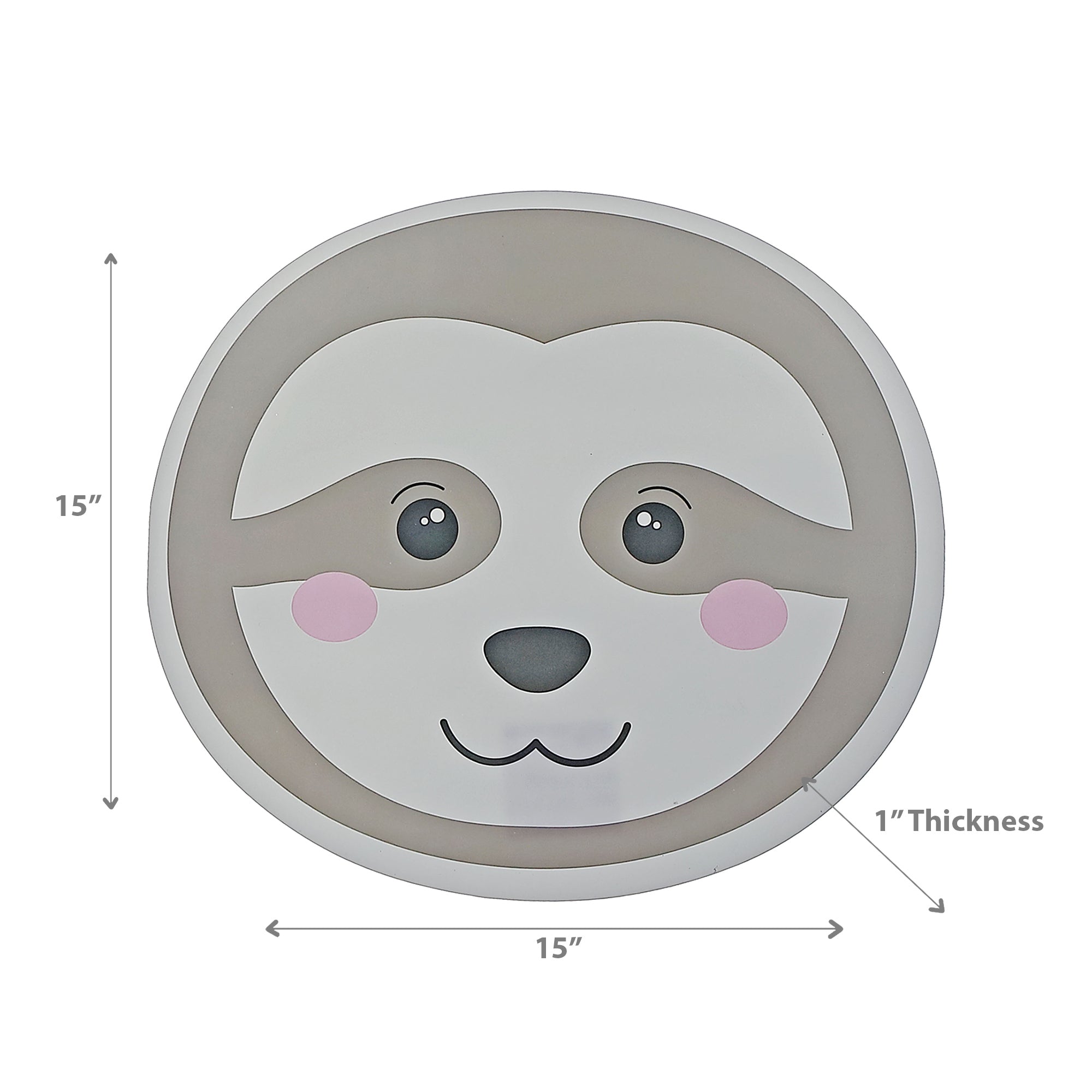 Sloth Head Placemat Set of 12 – EVA Backing, Kids Animal Tableware, Fun Dining Mats