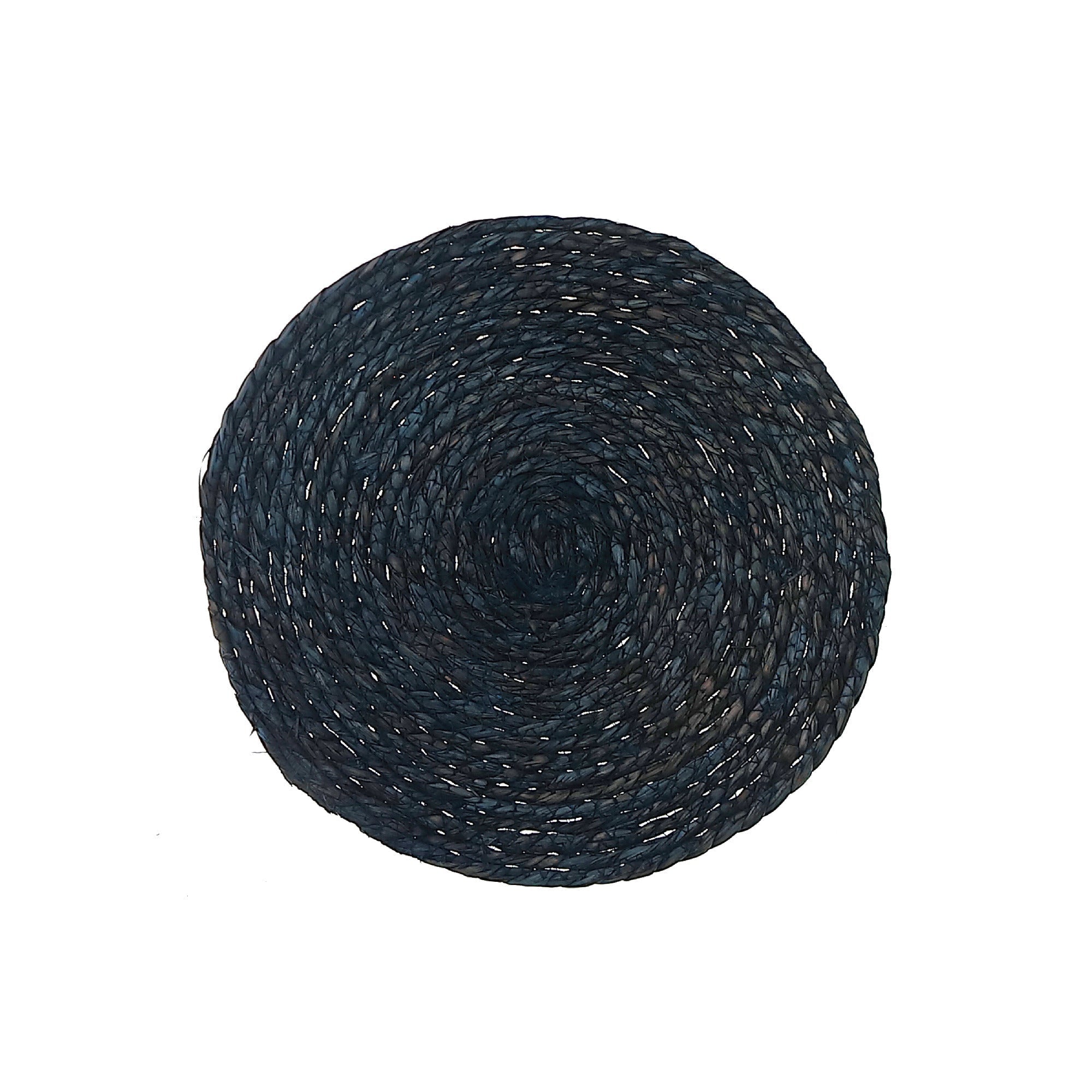Blue Handwoven Round Placemat Set of 12 – Natural Fiber, Rustic Table Decor