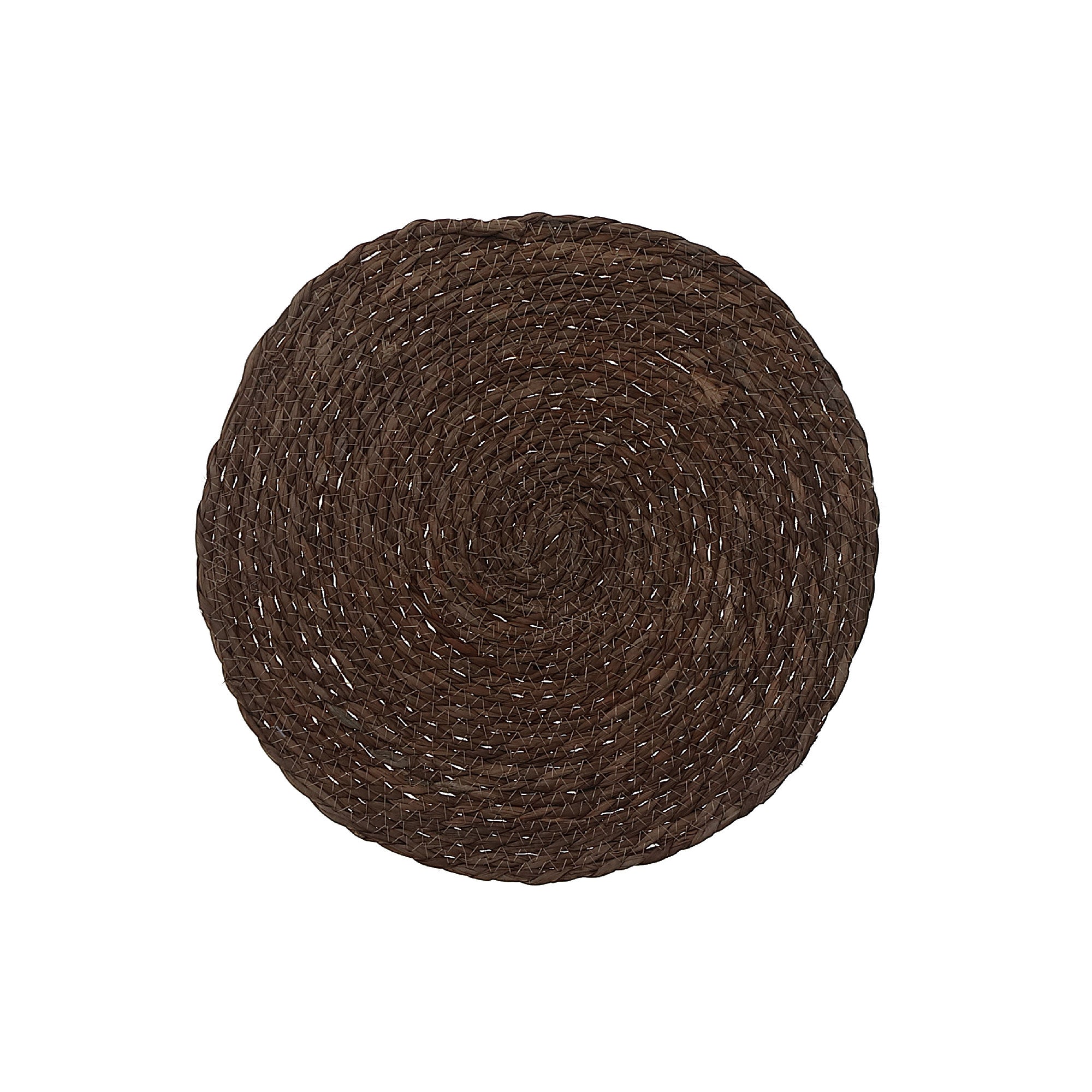 Brown Handwoven Round Placemat Set of 12 – Natural Fiber, Rustic Dining Mats