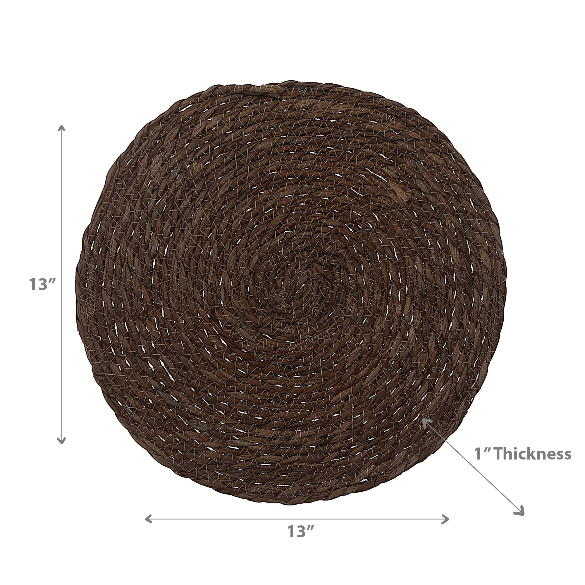 Brown Handwoven Round Placemat Set of 12 – Natural Fiber, Rustic Dining Mats