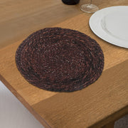 Dark Brown Handwoven Round Placemat Set of 12 – Natural Fiber, Rustic Table Decor