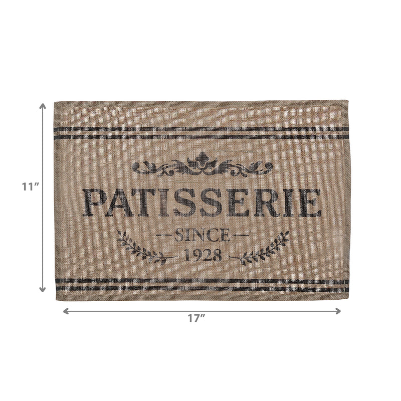 Burlap Placemat Patisserie - Set of 12