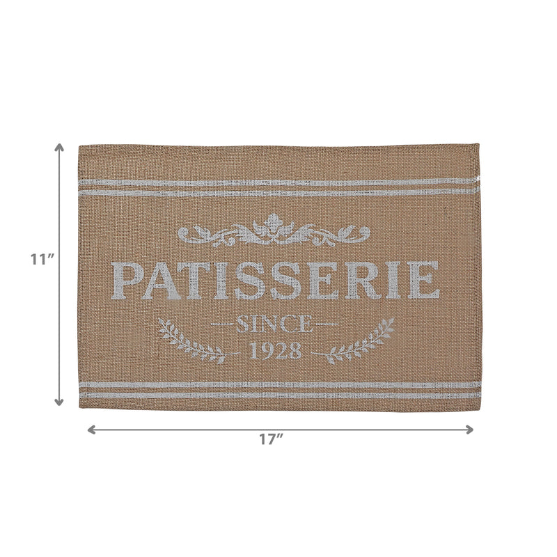 Burlap Placemat Patisserie - Set of 12