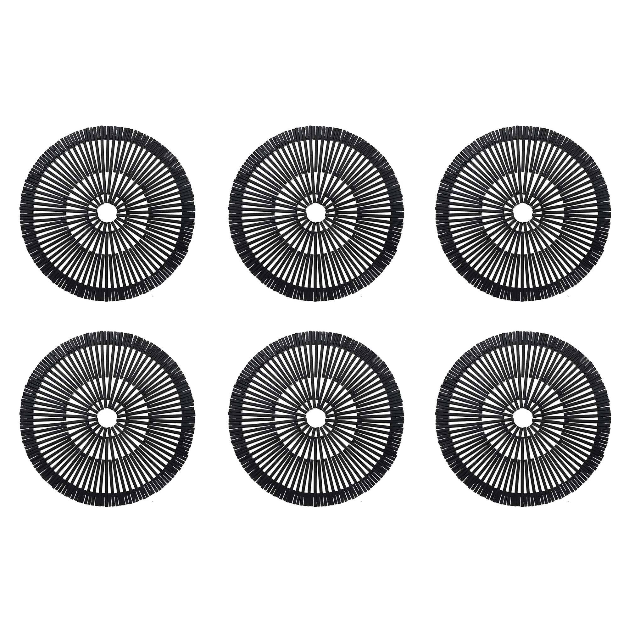 Maison Concepts Round Heavy Bamboo Placemat Black - Set of 6