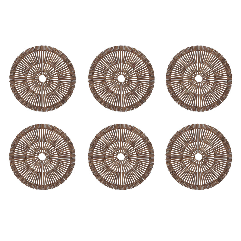 Round Heavy Bamboo Placemat - Set of 6
