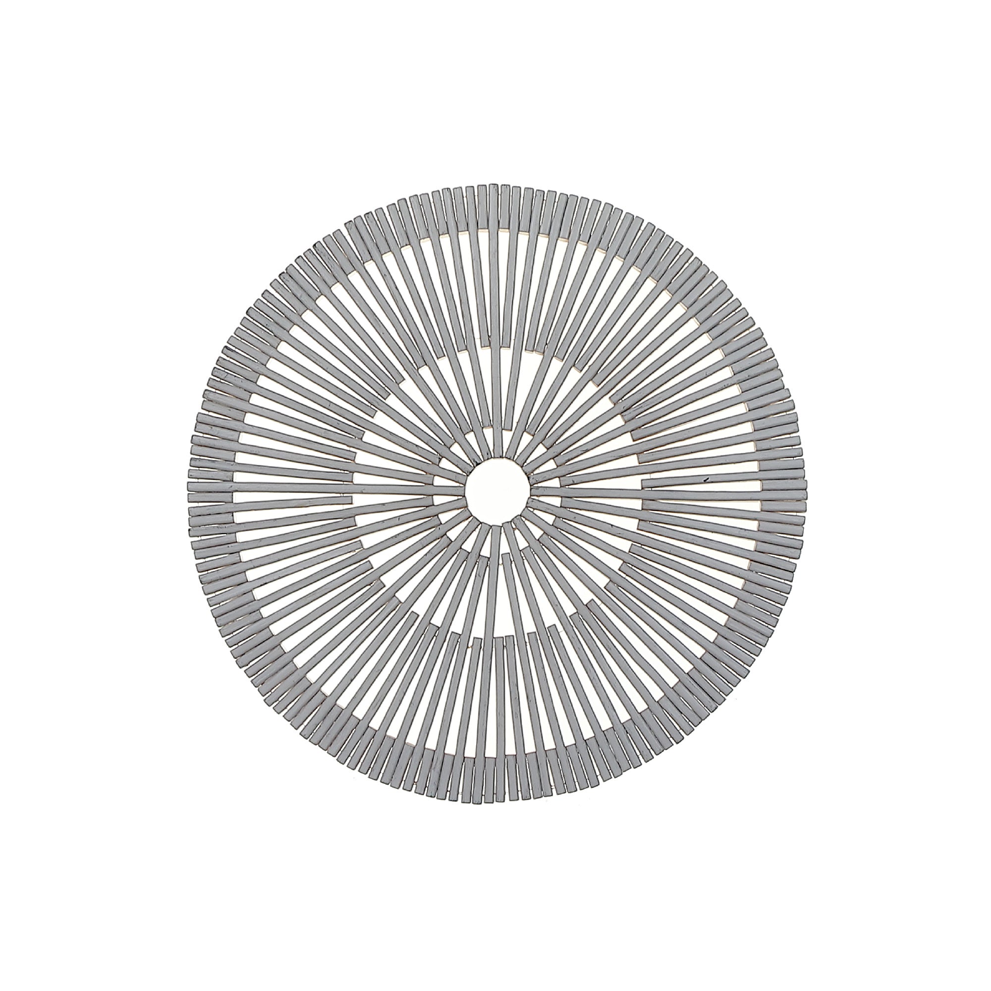 Round Heavy Bamboo Placemat White, Natural Wood Table Mat, Eco Friendly Kitchen Decor, Rustic Dining Accent, Set of 6