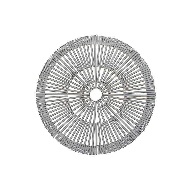 Round Heavy Bamboo Placemat White - Set of 6